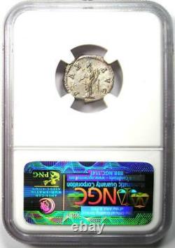 Roman Antoninus Pius AR Denarius Silver Coin 138-161 AD. Certified NGC AU