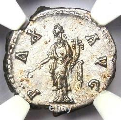 Roman Antoninus Pius AR Denarius Silver Coin 138-161 AD. Certified NGC AU