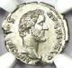 Roman Antoninus Pius Ar Denarius Silver Coin 138-161 Ad. Certified Ngc Choice Au