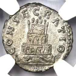 Roman Antoninus Pius AR Denarius Silver Coin 138-161 AD. Certified NGC MS (UNC)