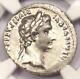 Roman Augustus Ar Denarius Coin Lugdunum 27 Bc 14 Ad Certified Ngc Au