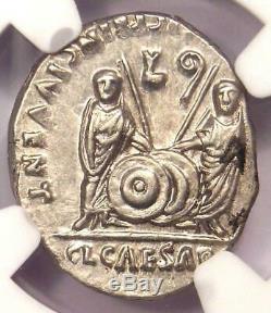 Roman Augustus AR Denarius Coin Lugdunum 27 BC 14 AD Certified NGC AU