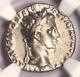 Roman Augustus Ar Denarius Coin Lugdunum 27 Bc 14 Ad Ngc Choice Vf