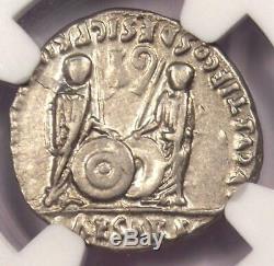 Roman Augustus AR Denarius Coin Lugdunum 27 BC 14 AD NGC Choice VF