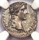 Roman Augustus Ar Denarius Coin Lugdunum 27 Bc 14 Ad Ngc Ms Condition (unc)