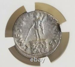 Roman, Augustus Denarius NGC Choice VF Ancient Silver Coin