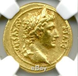 Roman Augustus Gold AV Aureus Coin 27 BC 14 AD Certified NGC CH XF Condition