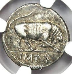 Roman Augustus Octavian AR Denarius Coin 15 BC Certified NGC Choice XF (EF)