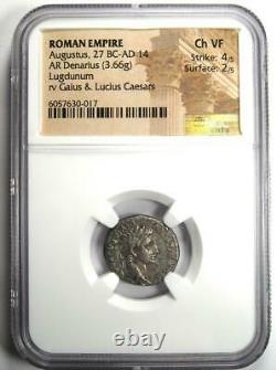 Roman Augustus Octavian AR Denarius Coin 27 BC 14 AD Certified NGC Choice VF