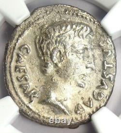 Roman Augustus and Agrippa AR Denarius Rome Coin 13 BC Certified NGC XF