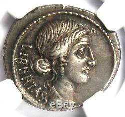 Roman Brutus AR Denarius Silver Coin 54 BC Certified NGC Choice XF (EF)