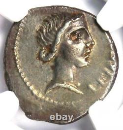 Roman Brutus AR Denarius Silver Coin 54 BC Certified NGC Choice XF (EF)