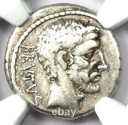 Roman Brutus AR Denarius Silver Coin 54 BC (Issue as Moneyer) Certified NGC VF