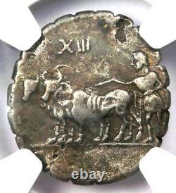 Roman C. Mar. Cf. Capito AR Denarius Serratus Silver Coin 81 BC NGC Choice VF