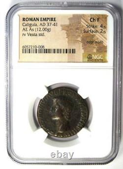 Roman Caligula AE As Copper Coin 37-41 AD Certified NGC Choice Fine