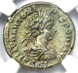 Roman Caracalla AR Denarius Silver Coin 198-217 AD Certified NGC AU Condition