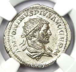 Roman Caracalla AR Double Denarius Silver Coin 198-217 AD Certified NGC AU