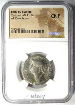 Roman Claudius AR Cistophorus Coin 41-54 AD Certified NGC Choice Fine
