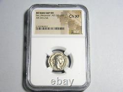 Roman Coin 222-235 Severus Alexander Silver Denarius NGC Choice Extra Fine