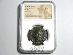 Roman Coin Nero 54-68 AS Dupondius Lugdunum NGC Choice Fine