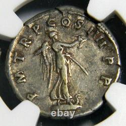 Roman Coin Trajan /Victory III 98-117 Silver Denarius NGC Very Fine