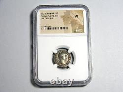 Roman Coin Trajan /Victory III 98-117 Silver Denarius NGC Very Fine