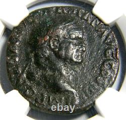 Roman Coin Vespasian /Eagle on Globe 69-79 AD Æ AS NGC Very Fine