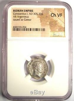 Roman Constantius I AR Argenteus Coin 305-306 AD Certified NGC Choice VF
