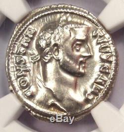 Roman Constantius I AR Argenteus Silver Coin 305-306 AD Certified NGC AU