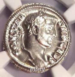 Roman Constantius I AR Argenteus Silver Coin 305-306 AD Certified NGC AU