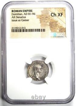 Roman Domitian AR Denarius Silver Coin 81-96 AD Certified NGC Choice XF (EF)