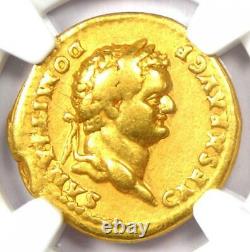 Roman Domitian Gold AV Aureus Coin 81-96 AD Certified NGC Choice Fine Rare