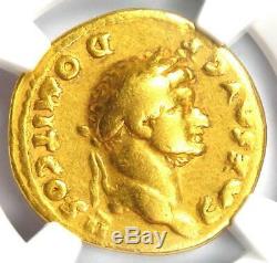 Roman Domitian Gold AV Aureus Coin 81-96 AD Certified NGC VG (Very Good)