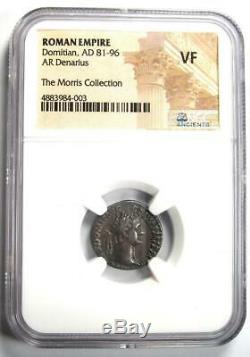 Roman Domitian as Augustus AR Denarius Coin 81-96 AD Certified NGC VF
