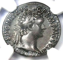 Roman Domitian as Augustus AR Denarius Coin 81-96 AD Certified NGC VF