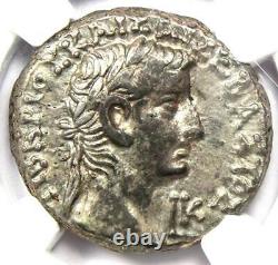 Roman Egypt Tiberius with Augustus AR Tetradrachm Coin 33 AD NGC Choice XF
