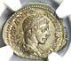 Roman Elagabalus Ar Denarius Silver Coin 218-222 Ad Certified Ngc Ms (unc)
