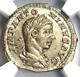 Roman Elagabalus Ar Denarius Silver Coin 218-222 Ad Certified Ngc Ms (unc)