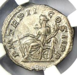 Roman Elagabalus AR Denarius Silver Coin 218-222 AD Certified NGC MS (UNC)