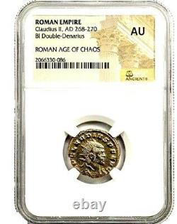 Roman Emperor Claudius II Gothicus Coin NGC Certified AU, With Story, Certificate