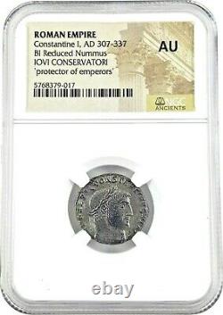 Roman Emperor Constantine The Great Coin Jovi Conservatori NGC Certified AU