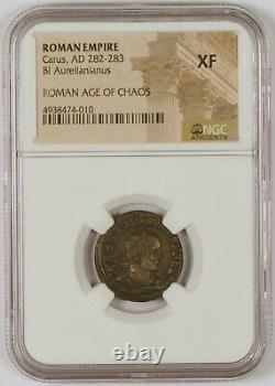 Roman Empire AD 282-283 BI Aurelianianus Ancient Coin for Carus, NGC Graded XF
