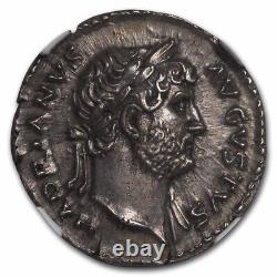 Roman Empire AR Denarius Hadrian (117-38 AD) Ch AU NGC RIC II 202 SKU#263211