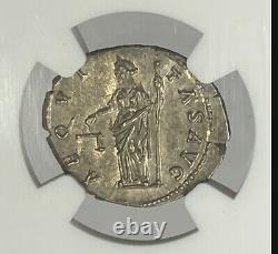 Roman Empire Antoninus Pius AD 138-161 Silver Denarius Rare NGC CHMS Superb Coin