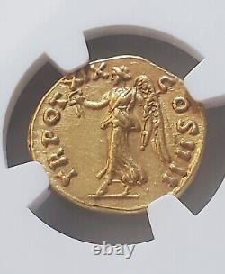 Roman Empire Antoninus Pius Gold Aureus NGC AU 5/3 Ancient Roman Coin
