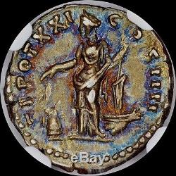 Roman Empire Antonius Pius Ad 138 Ar Denarius Ngc Ch Xf Uber Toned Ancient Coin