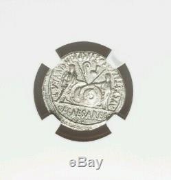 Roman Empire Augustus Denarius NGC VF Ancient Silver Coin