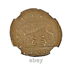 Roman Empire Constantine, Bi Nummus Roma / SheWolf & Twins Coin NGC Certified AU