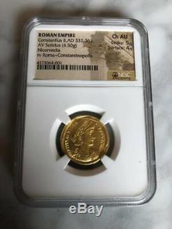 Roman Empire Constantius II AD 337-661 NGC Choice Fine 5/4 ancient coin 4.5 G