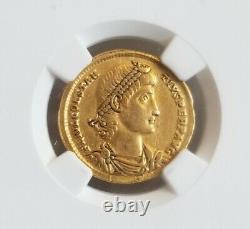 Roman Empire Constantius II Solidus NGC XF 5/3 Ancient Gold Coin